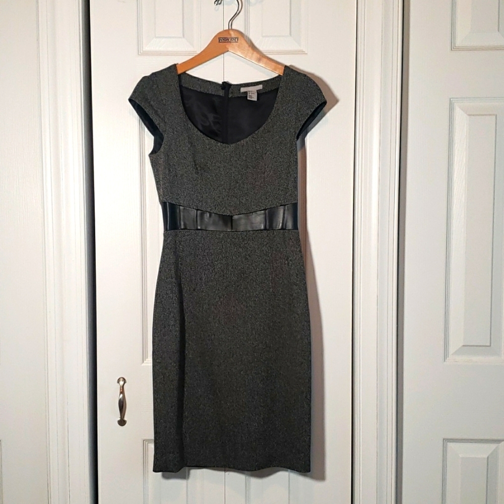 Gray dress with leather accent, H&M, 4